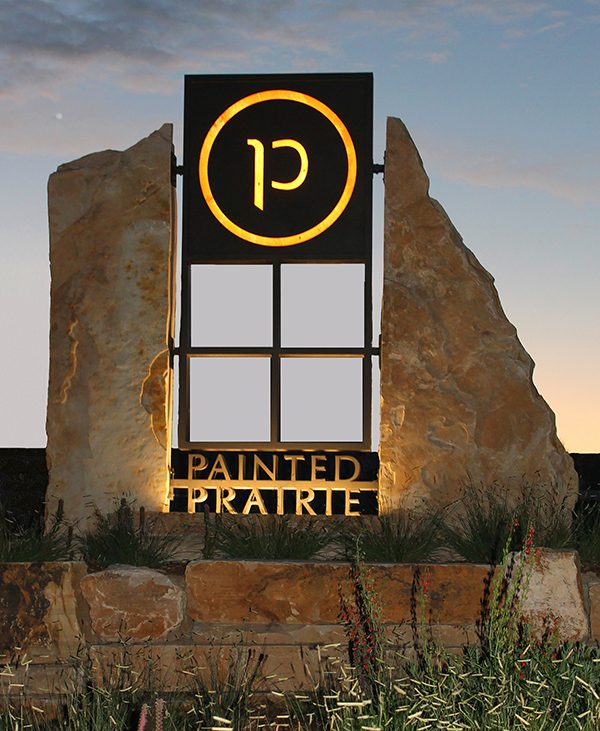 Painted Prairie for David Weekley, Aurora Colorado award winning signage.