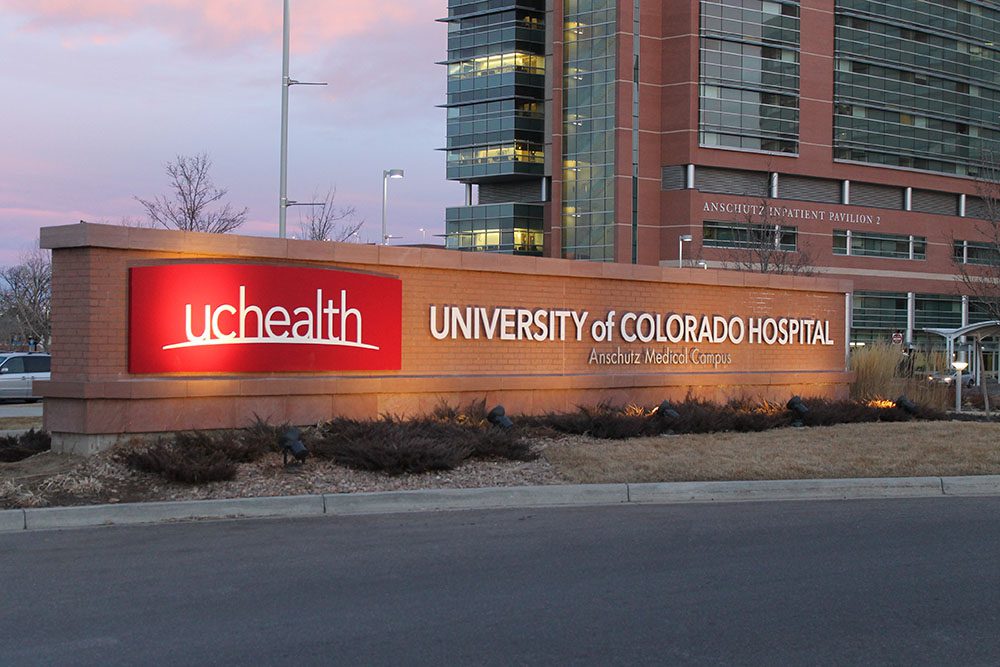 UC Health Medical Campus in Boulder monument signage